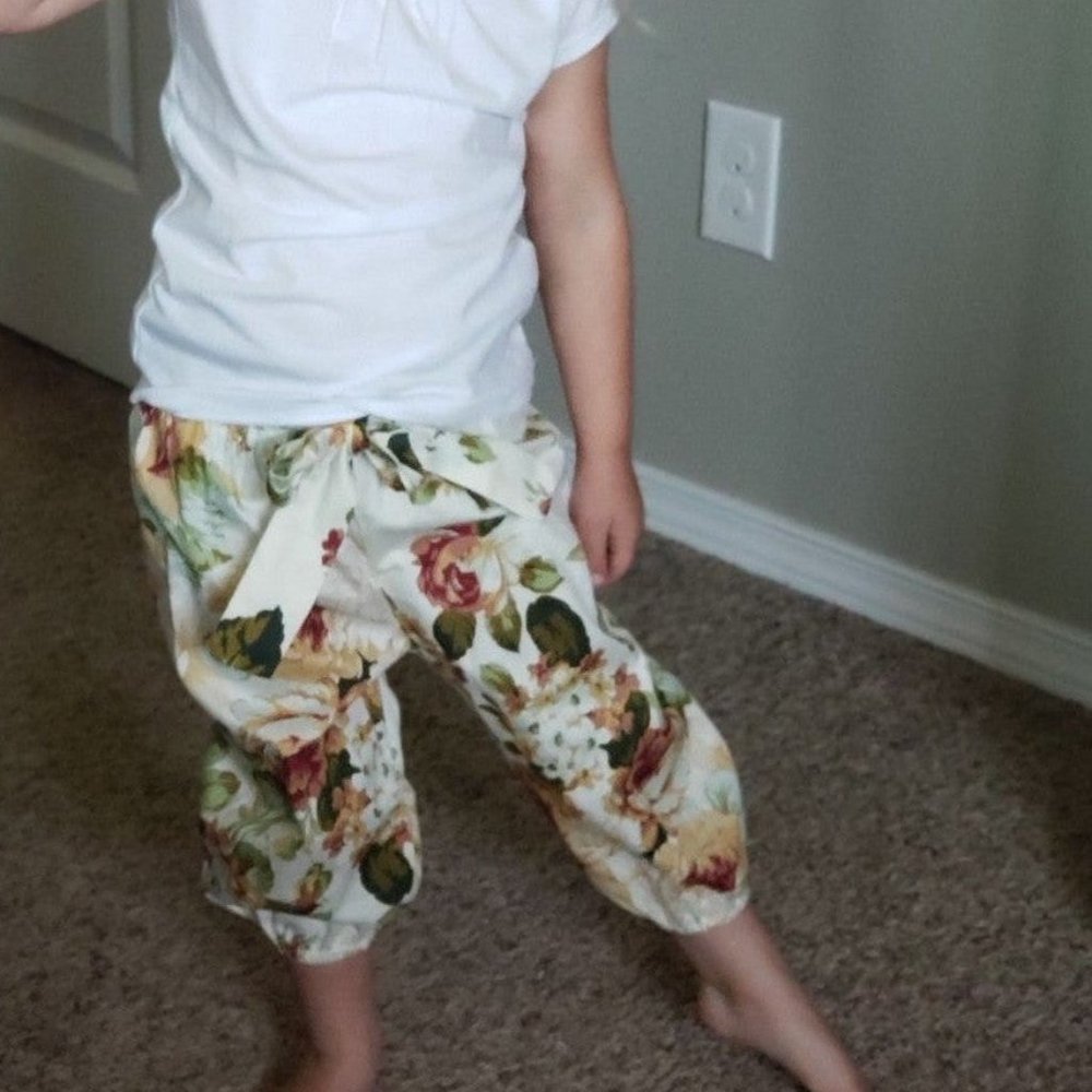 Girls Harlem Floral Cotton Pants